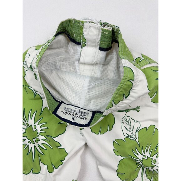 ABERCROMBIE Hawaiian Cargo Lined Board Shorts Size M Mens Green/White - Picture 8 of 8